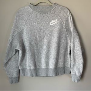 Nike crew neck cropped sweater grey sweatshirt